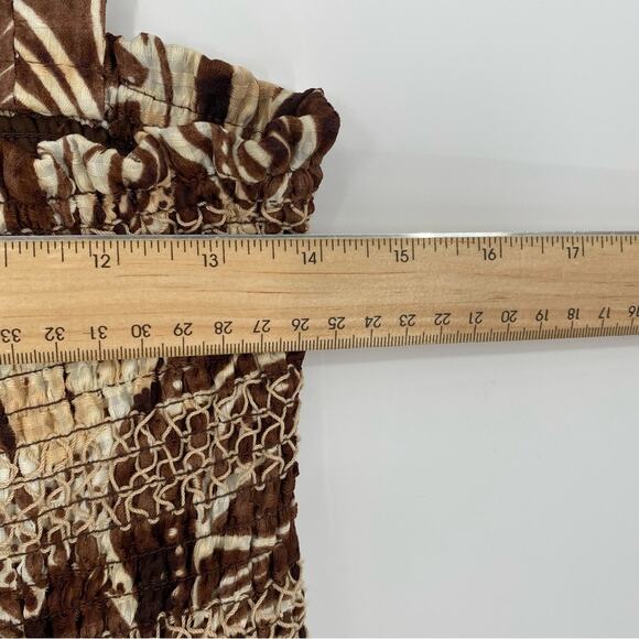 Sam Edelman Women’s Dress Large Jennie Printed Smocked Slit-Front Halter Midi - Picture 8 of 12